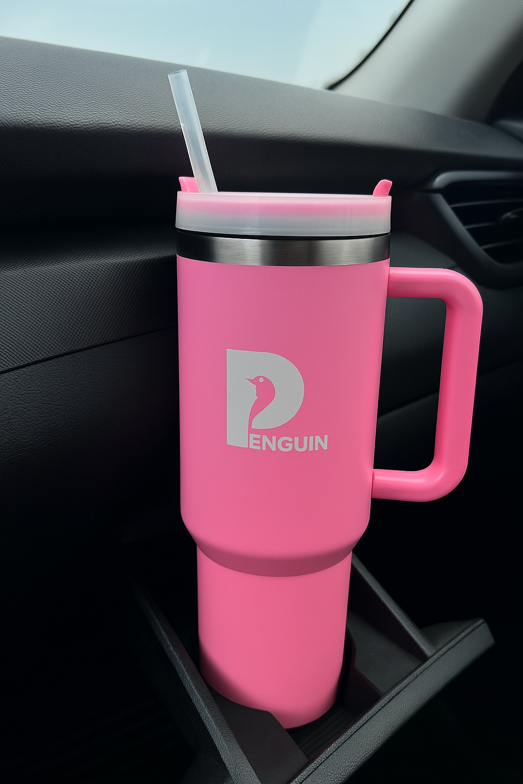 40 oz Pink Tumbler | Premium Insulated Bottle with Handle