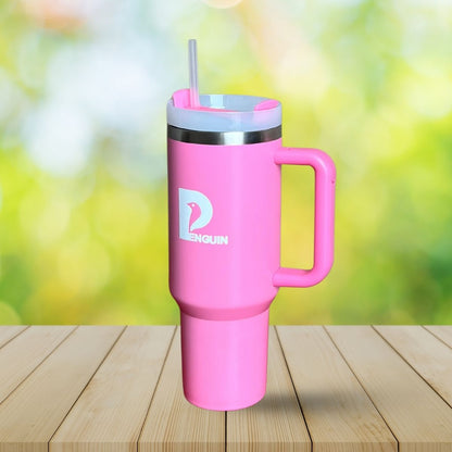 40 oz Pink Tumbler | Premium Insulated Bottle with Handle