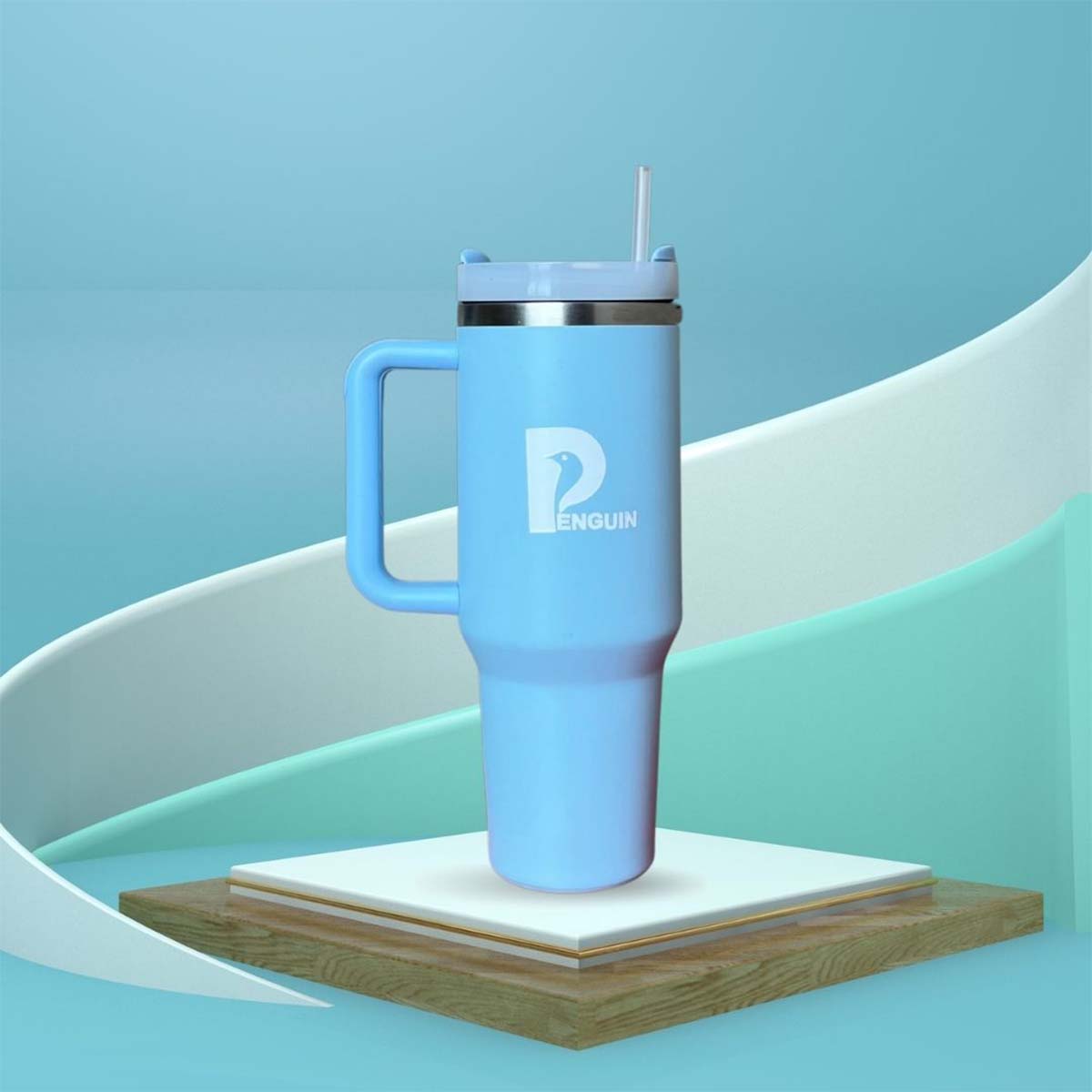 40 oz Blue Tumbler | Premium Insulated Bottle with Handle