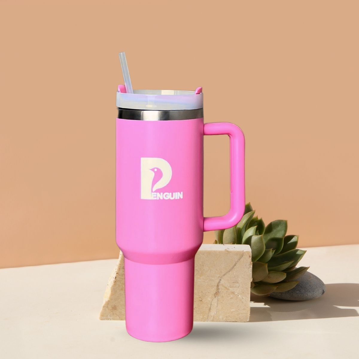 40 oz Pink Tumbler | Premium Insulated Bottle with Handle