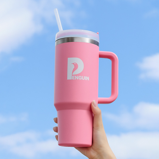 40 oz Pink Tumbler | Premium Insulated Bottle with Handle
