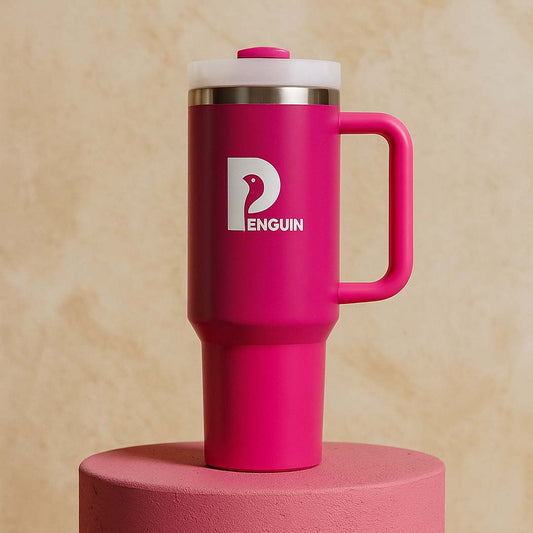 40 oz Hot Pink Tumbler | Premium Insulated Bottle with Handle