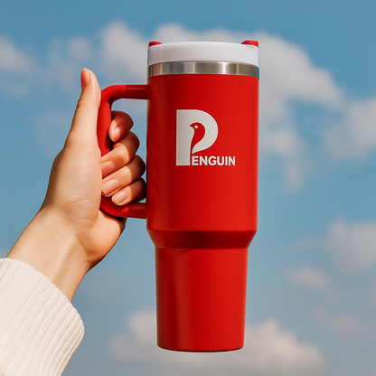 40 oz Red Tumbler | Premium Insulated Bottle with Handle